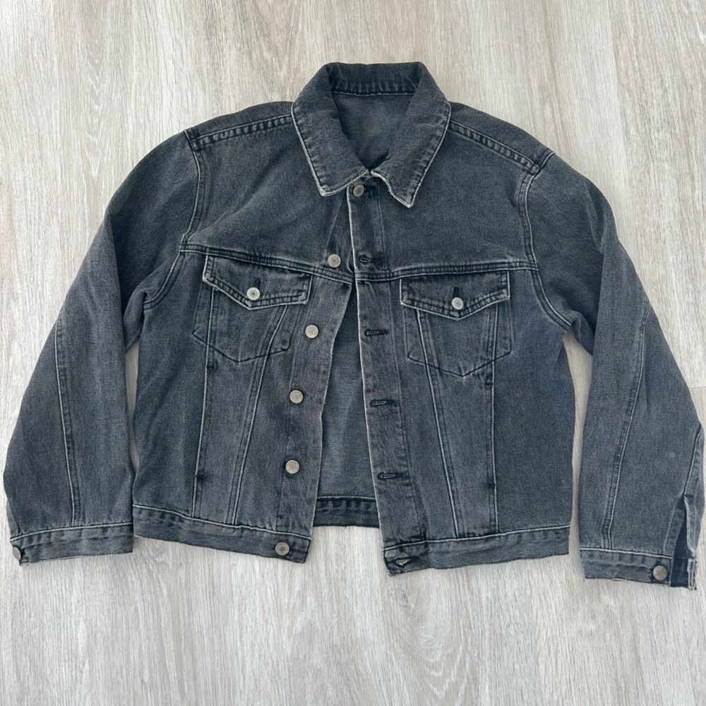 Brandy Melville John Galt Black Denim Jacket Oversized One Size Y2K